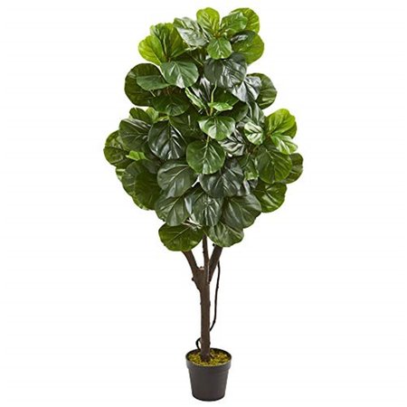 NEARLY NATURALS 5 in. Fiddle Leaf Fig Artificial Tree 9100